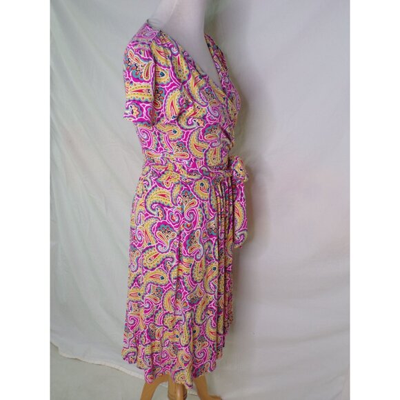 🆕 BODEN Evangeline V-Neck Belted Paisley Print Jersey Dress 4 - Picture 7 of 11